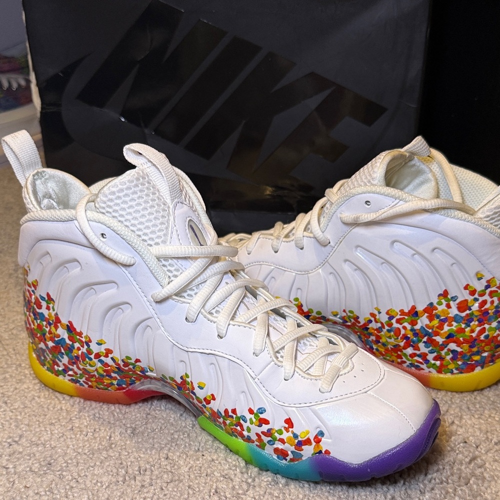 Nike Little Posite Pro GS White Multicolor Sneakers (fruity pebbles) exclusive